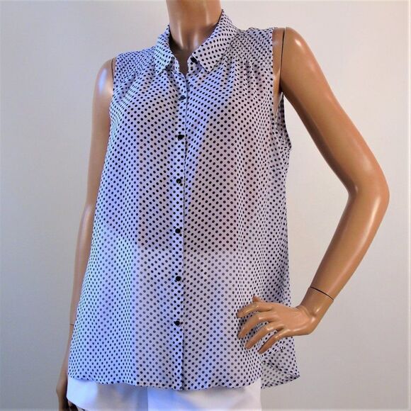Polka Dot Sleeveless Blouse a.n.a. A New Approach - Picture 1 of 10